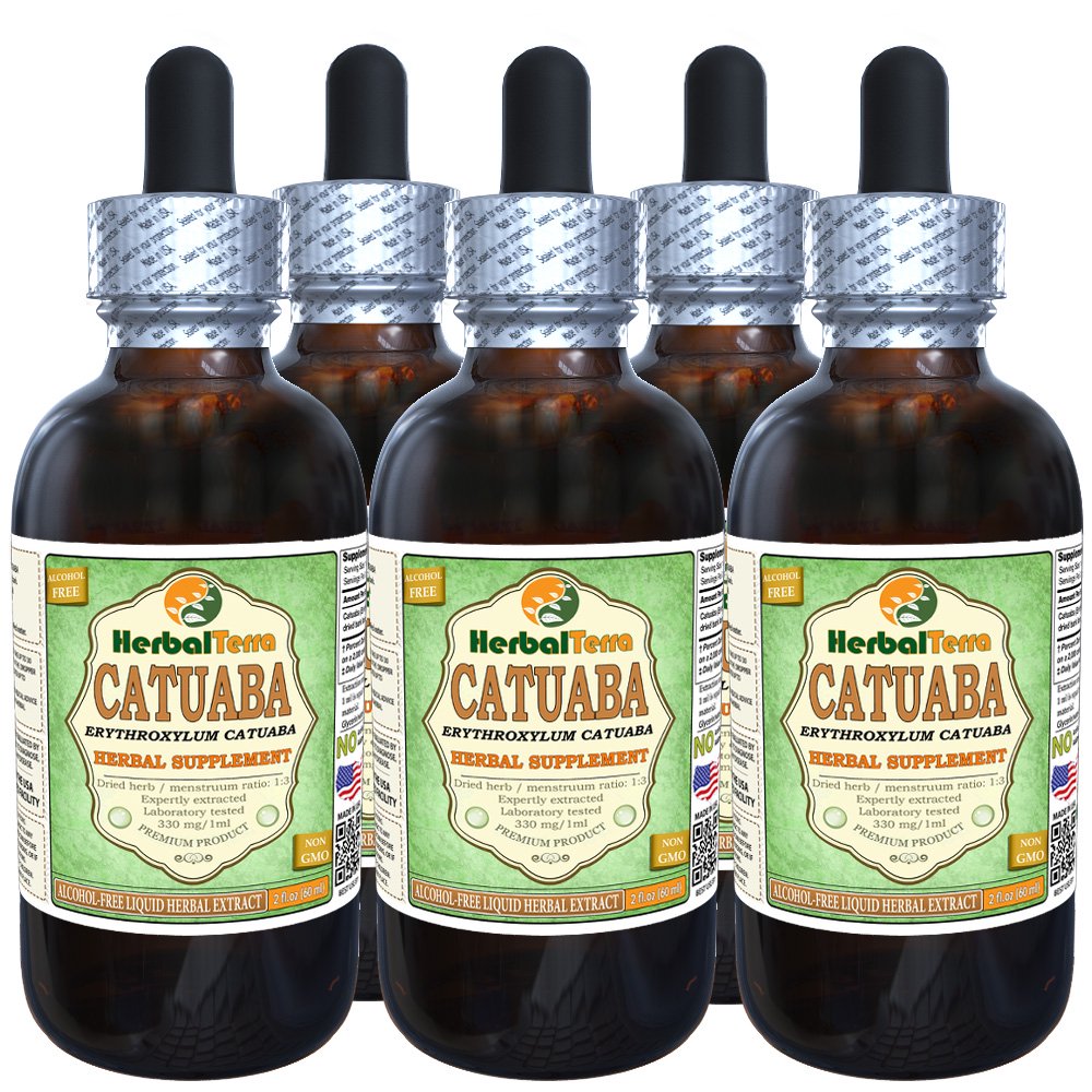 Catuaba (Erythroxylum Catuaba) Glycerite, Dried Bark AlcoholFREE Liquid Extract (Herbal Terra