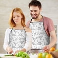 thumbnail image 5 of BlackWhite Origami Dinosaurs Tribal Pattern Apron-Garden Aprons for Women with Pockets-Cotton Linen Waterproof Kitchen Cooking Gardening Aprons Adjustable for Kitchen,Cooking,BBQ and Salon 33x27 Inch, 5 of 7