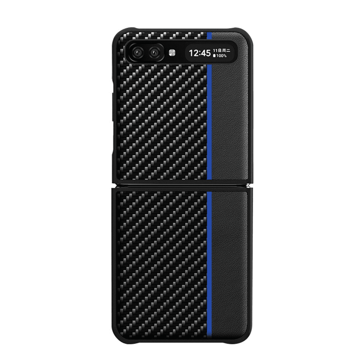 Slim Leather Case with Scratch Resistant PC for Samsung Galaxy Z Flip/Z