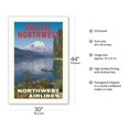 thumbnail image 2 of Pacific Northwest - Spirit Lake Mount St. Helen - Northwest Orient Airlines - Vintage Travel Poster c.1973 - Fine Art Matte Paper Print (Unframed) 30x44in, 2 of 4