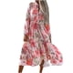 thumbnail image 1 of Moda mujer vendaje pliegue manga larga causal estampado floral vestido largo Fridja  yut4017, 1 of 8