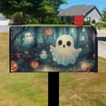 thumbnail image 3 of Halloween Horror Pumpkin Spooky Ghost Mailbox Covers,Magnetic 21x25.5 Inch Mailboxwrap Waterproof Durable Fall Welcome Box Wraps for Rustic Farmhouse Home Decor, 3 of 4