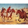 thumbnail image 2 of Shreyvogel, Charles 24x19 White Modern Wood Framed Museum Art Print Titled - Fighting Scouts - Even Chance, 2 of 4