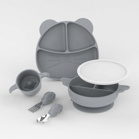 

WANYNG Cute Dinosaur Plates Baby Utensils Silicone Plate Silicone Baby Plates