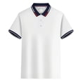 thumbnail image 5 of Garbnen Men’s Polo Shirts Short Sleeve Collared Henley Shirts for Men Lightweight Breathable Casual Office Summer Outdoor Golf Shirt Men White XXXL, 5 of 7