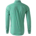 thumbnail image 3 of IROINNID Deals Shirts for Men Long Sleeve Autumn Slim Fit Turndown Lattice Top Blouse Shirt,Green, 3 of 3