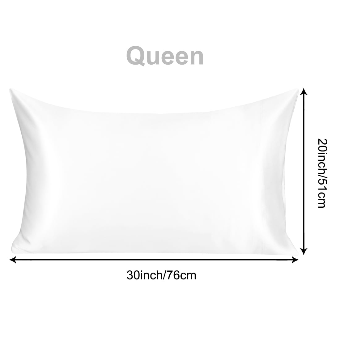 Unique Bargains Silk Pillowcase for Hair 1Pcs White Queen