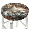 thumbnail image 3 of KLL Serene Kitten Kingdom Round Bar Chair Cushion Cover 13 inch ,Bar Stool Protector with Elastic, Soft Washable, 3 of 6