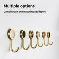 thumbnail image 6 of Ikeay Key Hooks for Wall Clearance,Aluminum Brushed Gold Punch-Free Hook D, 6 of 8
