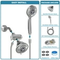thumbnail image 5 of Cshidworld Premium High Pressure Dual Shower Head, 3-Way Rainfall Combo, 5 Spray Handheld Shower Head and 5 Spray Rain Showerhead with 60” Stainless Steel Hose Separately or Together, Chrome, 5 of 7