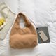 thumbnail image 2 of Bolsa de hombro de otoño invierno de mano grande de lana suave para mujer (marrón) Likrtyny Para Estrenar, 2 of 9