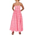 thumbnail image 1 of Gupgi Robe Camisole Bohème pour Femmes Sans Manches à Bretelles Spaghetti avec Découpe au Dos Longue Robe Graphique Fluide pour la Plage, 1 of 9