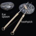 thumbnail image 1 of Titanium Alloy Integrated Toothpick Fruit Toothpick Ear Spoon Portable Toothpick Tool Portable Brass Toothpick Holder Keychain Pendant, 1 of 3