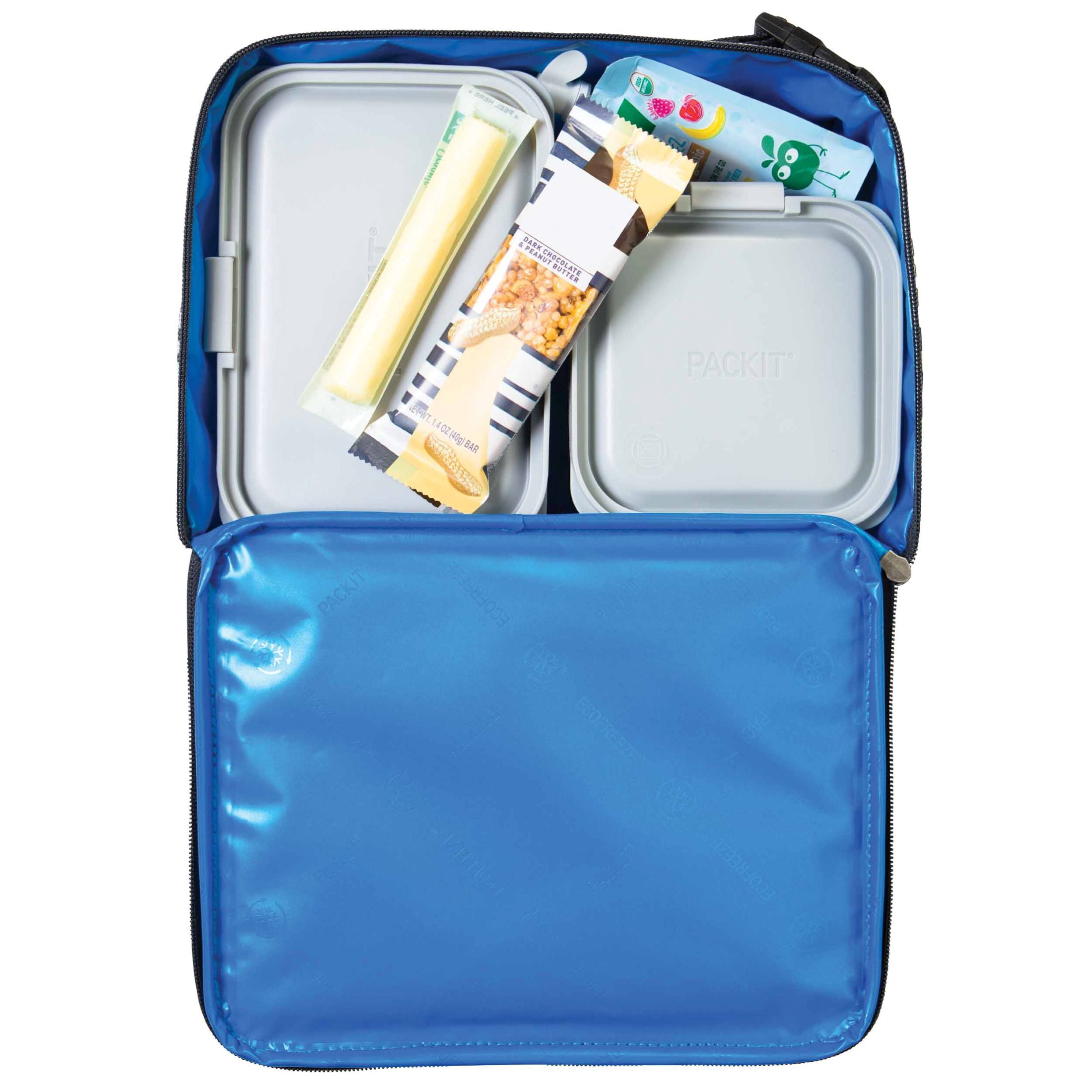 PackIt Freezable Classic Lunch Box, Unisex Blue Camouflage, BPA Free, Non Toxic Polycanvas, Reusable Lunch Boxes, 1 Count