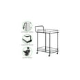 thumbnail image 5 of mDesign Metal Rectangle Rolling Food and Beverage Bar Cart with Glass Shelves, Black, 5 of 8