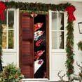 thumbnail image 2 of 35 x 79 Inch Christmas Door Cover, Santa Claus Pattern Polyester Door Decoration, Holiday Front Door Hanging for Xmas Party, Indoor Outdoor Festival Home Decor, 2 of 5