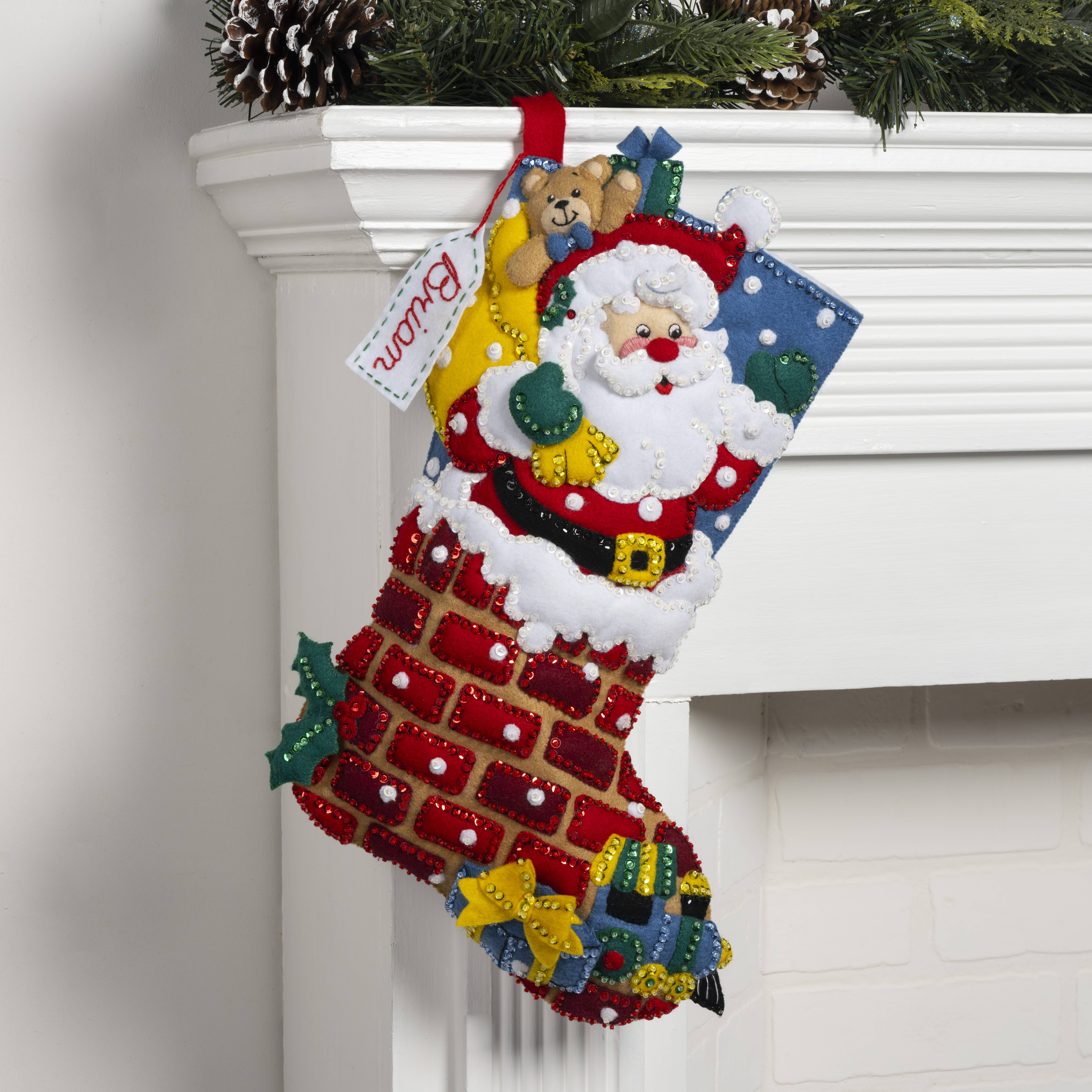 MerryStockings Star Spangled Santa 18 Felt Christmas Stocking Kit