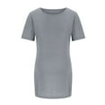 thumbnail image 5 of Women's Maternity Shirts Short Sleeve Pregnancy Tops Blouses Split Side Casual Crewneck Pregnant Tunic Tee Gray M, 5 of 6