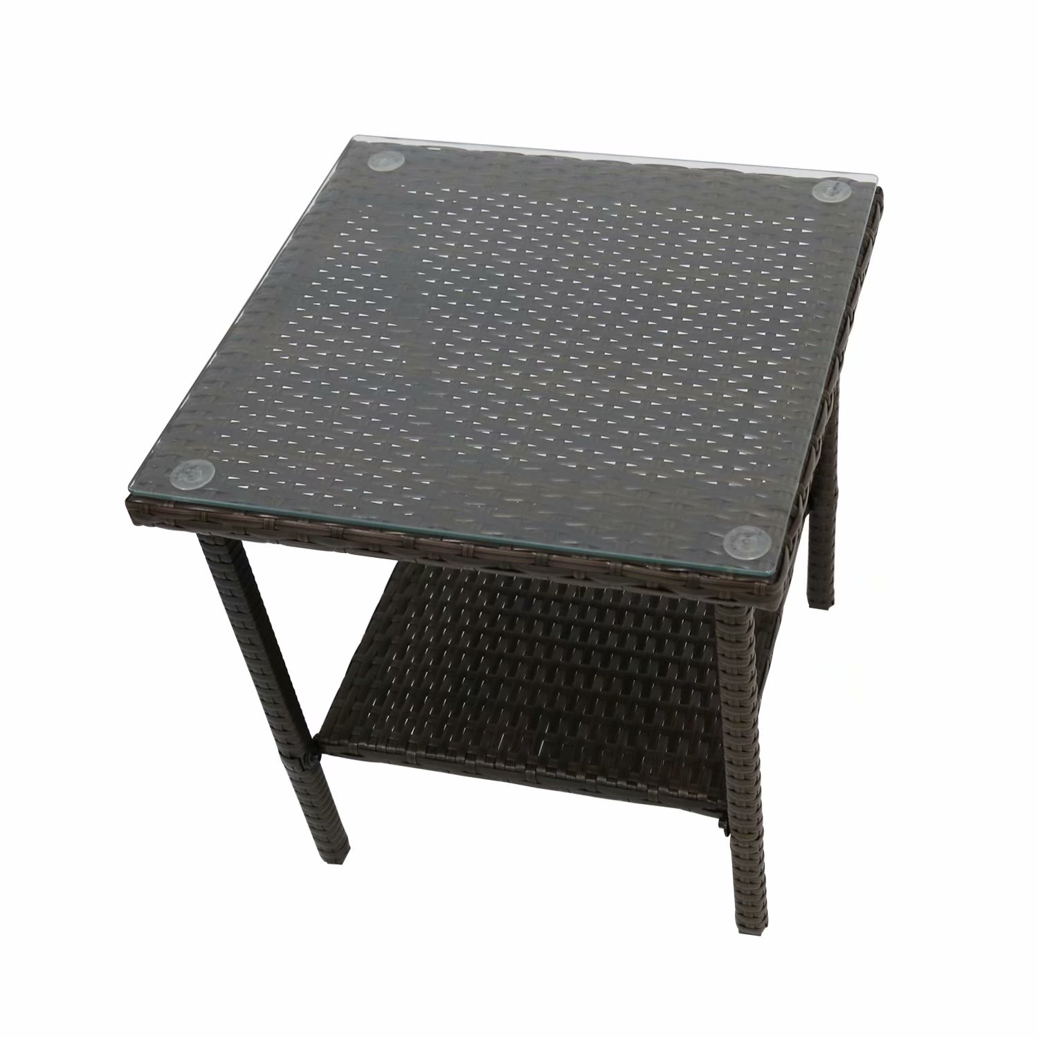 Kinbor 3Pcs Wicker Rattan Rocker Chair Side Tea Table Set Garden Rocking Lounge Chair w/Removable Cushion - image 2 of 5