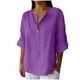 thumbnail image 3 of Camisas de trabajo para mujer,Blusa informal con cuello en V para mujer, manga tres cuartos, tejido de poliéster, suave y transpirable para uso diario, sopatenor, 3 of 8