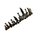 thumbnail image 2 of 1PC Rétro Couronne Strass Noir Incrusté Couronne de Cheveux Élégant pour la Mariée Dame, 2 of 7