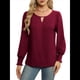 thumbnail image 1 of Blusas de Larga para Mujer, Blusas Informales de Negocios, Elegantes, para el Trabajo, la Oficina, Camisas Holgadas de Verano, Conjuntos de Moda 2025 Vino Tinto M, 1 of 10