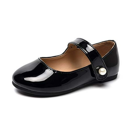 

FUNKYMONKEY Toddler/Little Girl Mary Jane Dress Shoes Casual Slip on Ballet Flat (3 Little Kid Black)