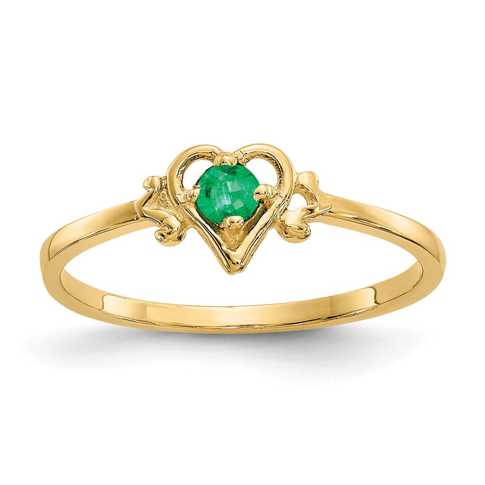 AFFY Simulated Emerald Bypass Mickey Mouse Ring in 14k Gold Over Sterling Silver 