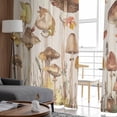 thumbnail image 4 of Sheer Curtains 72 inches Long, Autumn Vintage Watercolor Mushroom Leaves Linen Light Filtering Sheer Window Curtains Rod Pocket Voile Drapes for Bedroom Living Room, 52"W x 72"L 2 Panels, 4 of 7