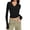 Black, variant on Lovskoo Christmas Gift Womens Basic Tops Solid Color V Neck Long Sleeve Knitting Tshirt Slim Blouse Tops Beige
