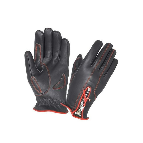 Gloves Ladies Full Finger Zippered Gloves,Red,Size - 2XL