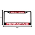 thumbnail image 3 of Maryland NCAA Terrapins Black Metal (2) Laser Cut License Plate Frame Set, 3 of 6
