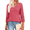 Red, variant on WellSize 3/4 Sleeve Womens Plus Size Tops V Neck Trendy Tunic Fall Blouses Curved Hem Casual Shirts