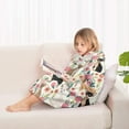 thumbnail image 4 of Chihuahua and Flower Florals Blanket Hoodies for Kids 6-13YR Oversize Wearable Blanket Hoodies for Boys Girls Teens, 4 of 7