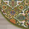 thumbnail image 3 of 8' Green Round Floral Power Loom Area Rug, 3 of 5