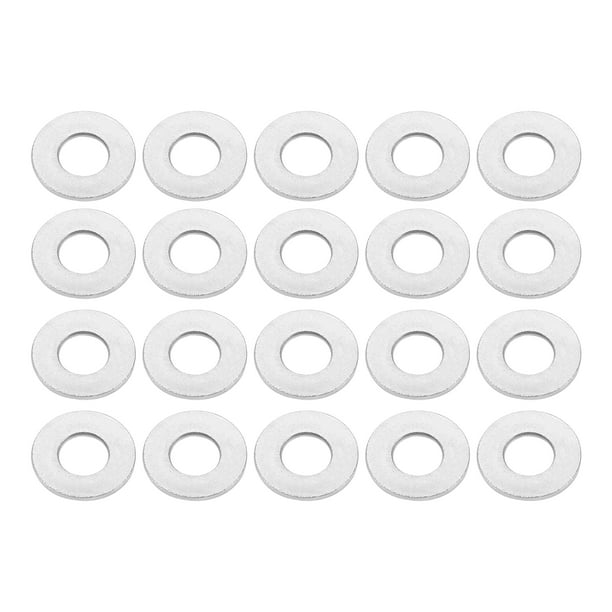 Arandela plana universal de Unique Bargains, duradera, de acero inoxidable, tono plateado, 20 piezas M6*12mm*1mm