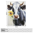 thumbnail image 4 of Creowell Flower Cow Watercolor Painting Print Throw Blanket for Bed Couch Car, Lightweight & Luxurious Velvet-Like Texture, All Seasons Blanket, 3 Sizes Available 40x50in, 4 of 6