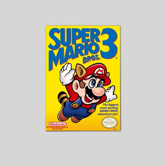Original Super Mario Bros 3 NES Video Game Cover Reprint Poster Size 24''x36'' The Orange Shop