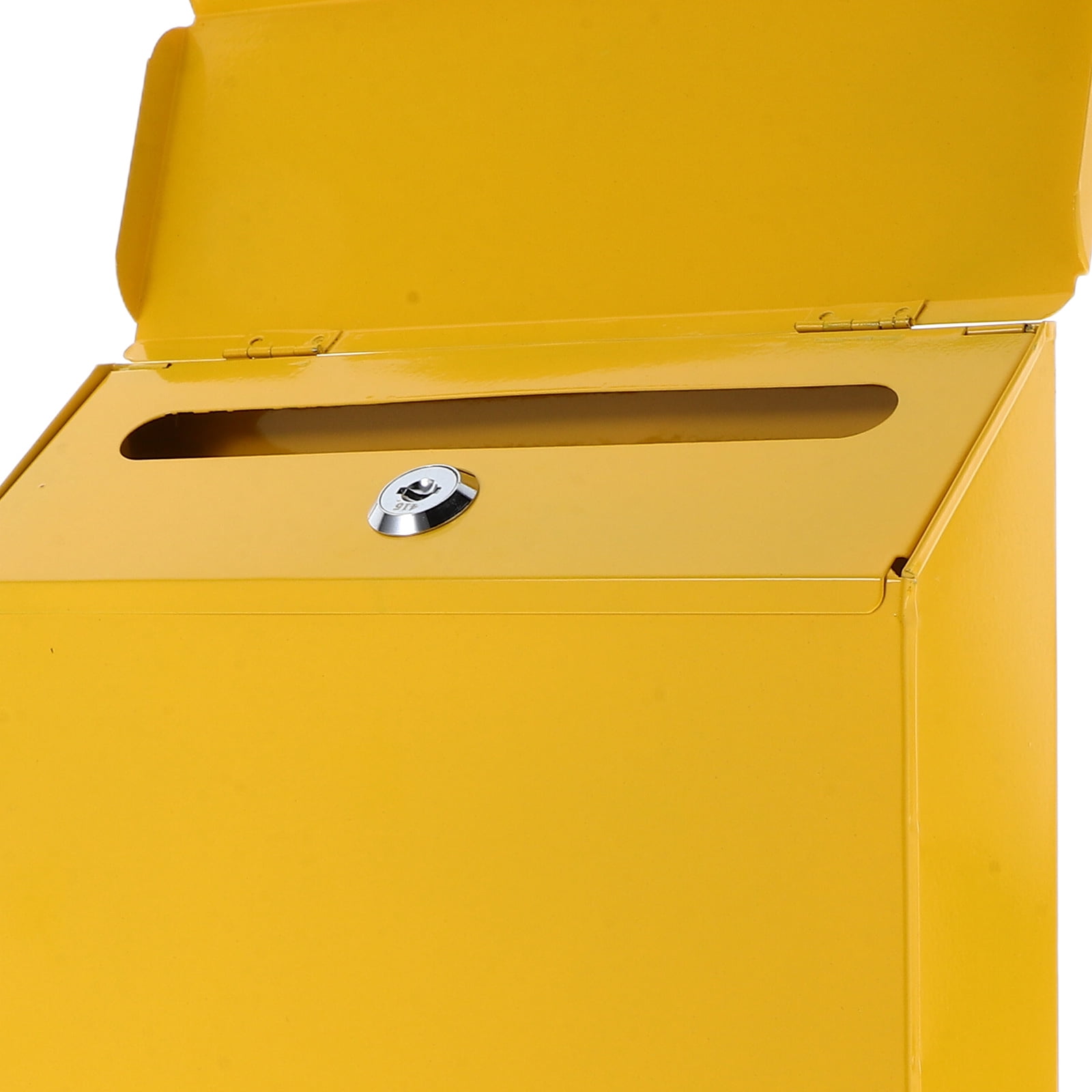 Pawsdot 1Pc Decorative Yellow Iron Mailbox with European Style for Home Display