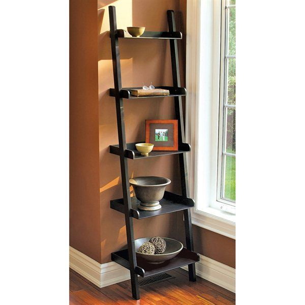 Five Tiered Leaning Bookcase