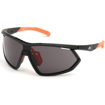 ADIDAS SPORT SP 0002 Sunglasses 02A Matte Black / Smoke Lens + 2Nd Lens Orange