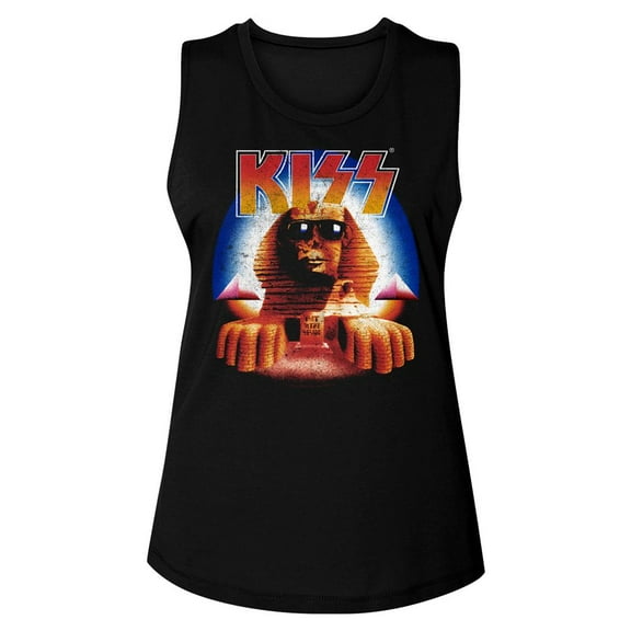 Kiss Hits Sphinx Black Ladies Muscle Tank 2Xl