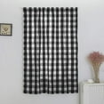 thumbnail image 3 of Firefly Hope Black and White Farmhouse Gingham Buffalo Plaid Tie-Up Curtains, Linen Burlap Checkered Roman Curtain Valance with Rod Pocket, 55" x 31", 3 of 5