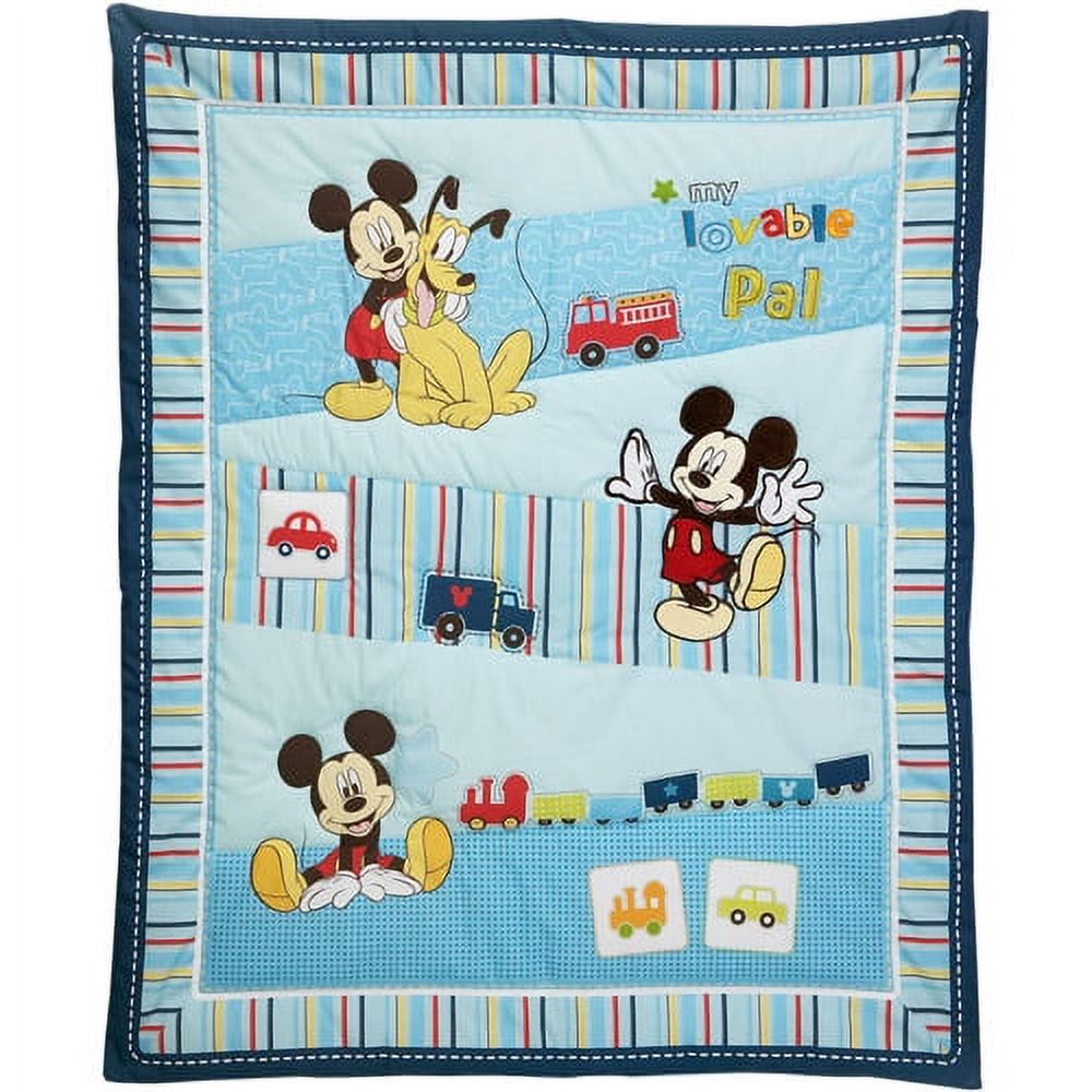 Disney Baby - Mickey Mouse and Pluto 4-Piece Crib Bedding Set - image 2 of 5