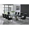 thumbnail image 4 of Clear Glass 9pc Dining Set with Silver Stainless Steel and 8 Chairs, 4 of 4