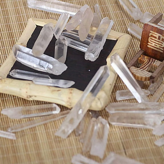 K-KED 10Pcs Natural Raw Clear Quartz Crystal Monocrystal Stick Mineral Stone 40-60mm