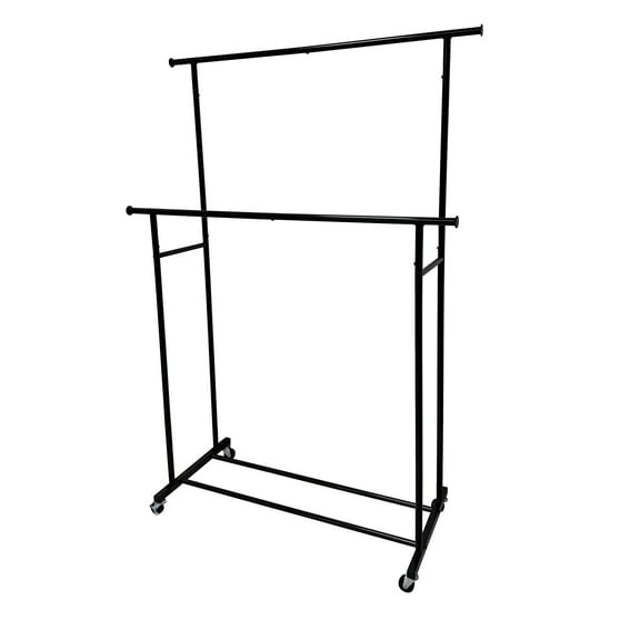Mainstays Mainstays Double Garment Rack, Rich Black, Metal Frame