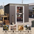 thumbnail image 4 of 8x6 ft Outdoor Storage Shed with Double Lockable Doors - Weather-Resistant Garden Shed in Gray, 4 of 7