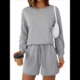 thumbnail image 1 of Conjunto de Pijama Deportivo Informal de Dos Piezas para Mujer con Bolsillos, Ropa de Moda de Otoño Gris S, 1 of 5
