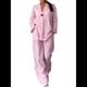 thumbnail image 3 of Conjunto de 2 Piezas de y Algodón para Mujer, con Cuello en V, Camisa de Larga Abotonada y Pantalón con Bolsillos Rosa 4XL, 3 of 7